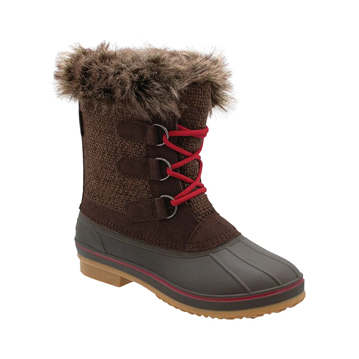 DARK BROWN / RED